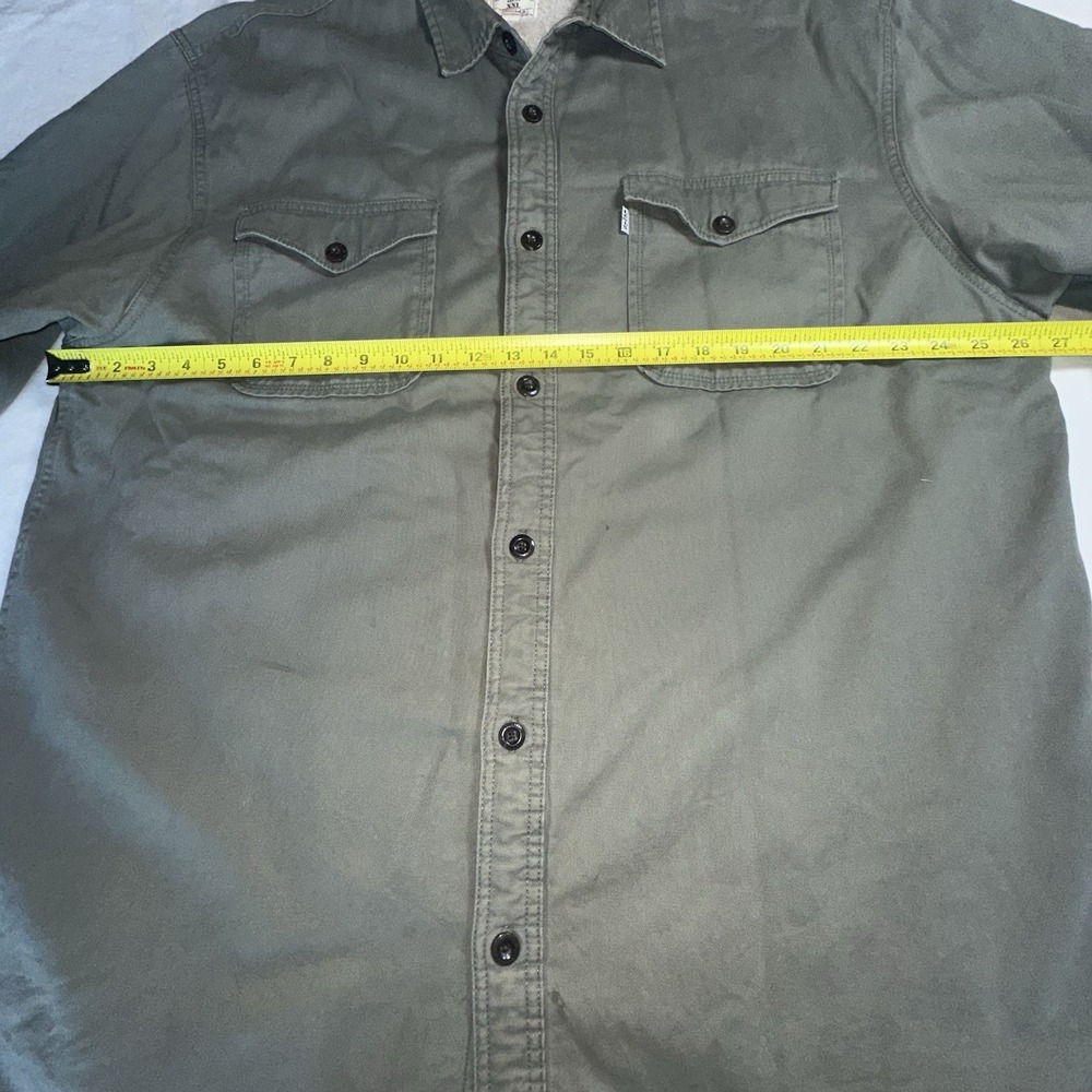 LEVIS Men's XXL Green/Gray Ripstop Sherpa Fleece Lined Shacket Shirt Jacket‎ - Picture 11 of 16